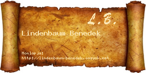 Lindenbaum Benedek névjegykártya